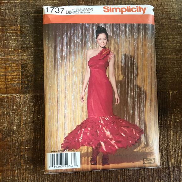 Simplicity Sewing Pattern 1737 Katniss Fire Girl Salsa Flamenco Dress 4-12 UNCUT - Picture 1 of 2